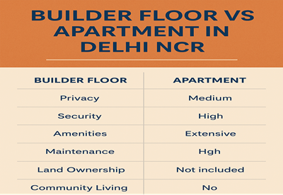 Builder Floor vs Apartment in Delhi NCR – Which One Should You Pick?